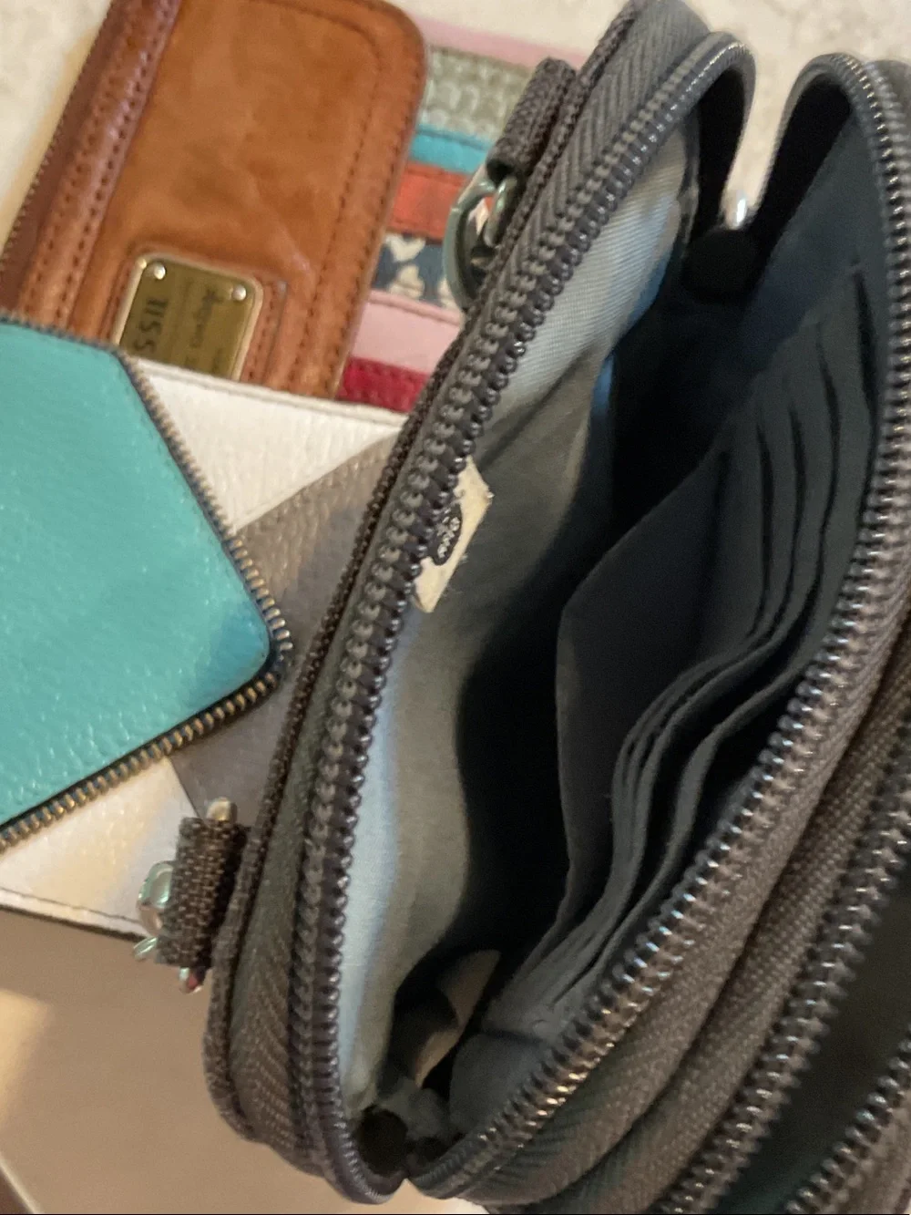 Baggallini True Classic Take Two RFID Crossbody graphite gray LIKE NEW
